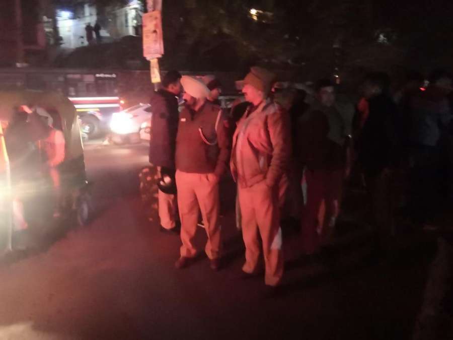 New Delhi: Police personnel deployed outside the JNU campus after Akhil Bhartiya Vidhayrthi Parishad (ABVP) has accused left inclined students of vandalising the Periyar hostel of Jawharlal Nehru University (JNU) and severely injuring various students present inside the hostel, in New Delhi on Jan 5, 2020. (Photo: IANS) by .