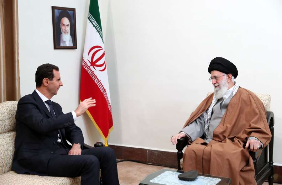 TEHRAN, Feb. 25, 2019 (Xinhua) -- Iran's Supreme Leader Ayatollah Ali Khamenei (R) meets with visiting Syrian President Bashar al-Assad in Tehran, Iran, on Feb. 25, 2019. Iran's Supreme Leader Ayatollah Ali Khamenei said on Monday that Iran takes pride in helping the Syrian government and people. (Xinhua/Iran's Supreme Leader office/IANS) by .