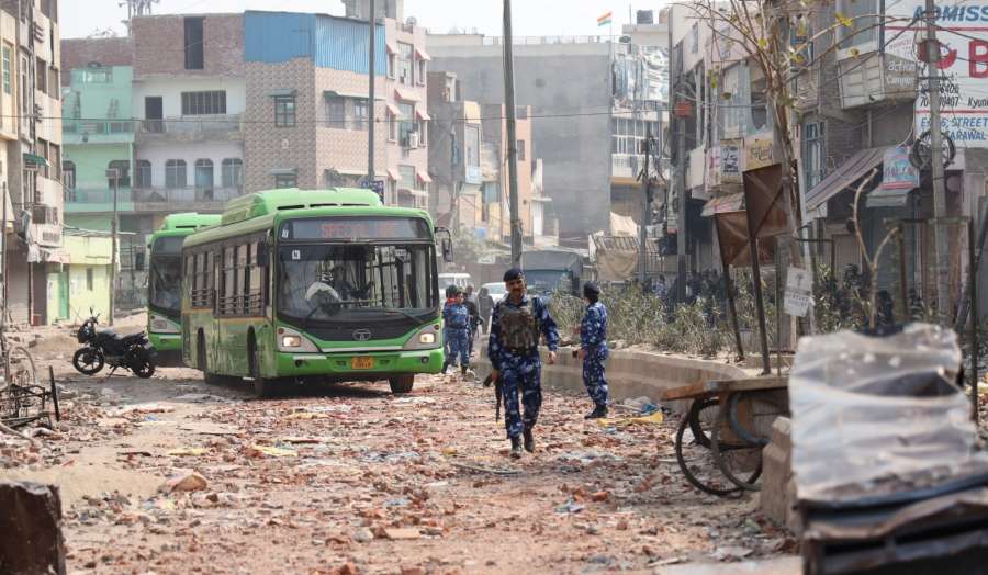 New Delhi: A view of Northeast Delhi's Karawal Nagar after the riots, on Feb 26, 2020. (Photo: Bidesh Manna/IANS) by . 