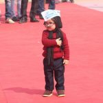 New Delhi: One-year-old baby mufflerman Avyaan Tomar at the swearing-in ceremony of AAP chief Arvind Kejriwal and his Cabinet at Ramlila Maidan on Feb 16, 2020. (Photo: IANS) by . 