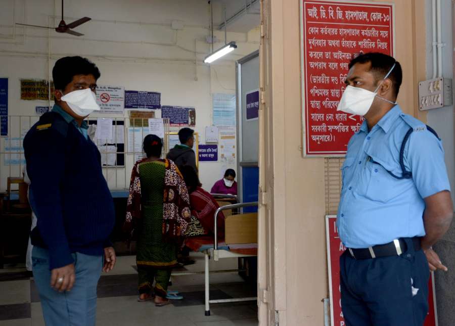 Kolkata: People wear masks as a precautionary measure against the novel coronavirus, in Kolkata on Feb 4, 2020. (Photo: Kuntal Chakrabarty/IANS) by . 