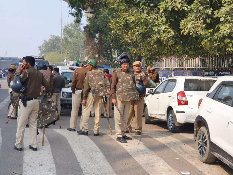New Delhi: Police personnel deployed at northeast in New Delhi on Feb 25, 2020. (Photo: IANS) by . 