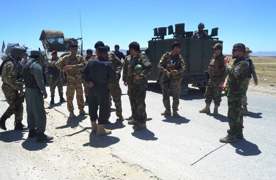 GHAZNI, May 28, 2019 (Xinhua) -- Afghan security force members take part in a military operation in Ghazni province, eastern Afghanistan, May 27, 2019. More than 70 people including Taliban fighters and security personnel have been killed in Afghanistan over the past 24 hours, while some Afghan politicians and a Taliban delegation met in Moscow to mark the 100th anniversary of Afghanistan-Russia diplomatic relations, on Tuesday. (Xinhua/Rohullah/IANS) by . 
