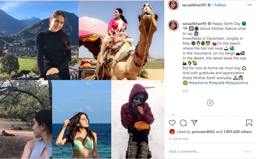 Sara Ali Khan's inner poet comes alive in Earth Day post. by . 