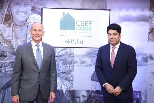 New Delhi: CBRE Group, Inc. President & Chief Executive Officer Robert E. Sulentic and Chairman and India CEO South East Asia, Middle East and Africa Anshuman Magazine during the launch of CBRE Cares â Ek Pehal in New Delhi on Oct 22, 2019. (Photo: IANS) by .
