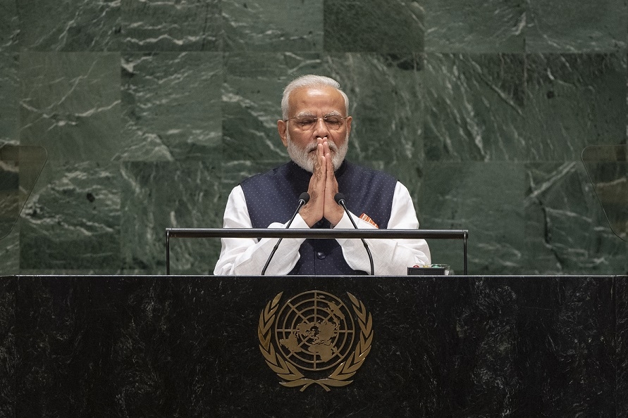 Prime Minister Narendra Modi addresses the United Nations General Assembly on September 27, 2019. (Photo: UN/IANS) by . 