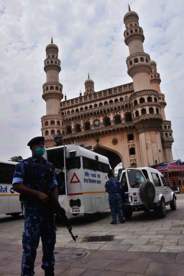Hyderabad: The Charminar bears a deserted look during the extended nationwide lockdown imposed to mitigate the spread of coronavirus, in Hyderabad on May 8, 2020. (Photo: IANS) by . 