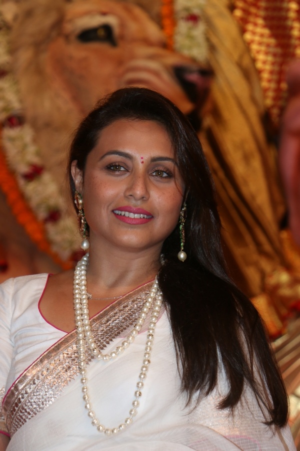 Mumbai: Actress Rani Mukerji at a Juhu Durga Puja pandal in Mumbai on Oct 5, 2019. (Photo: IANS) by . 