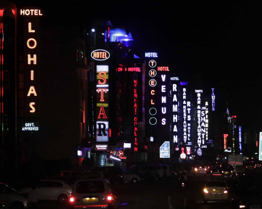New Delhi: A view of Delhi hotels at night on July 20, 2015. (Photo: Sunil Majumdar/IANS) by . 