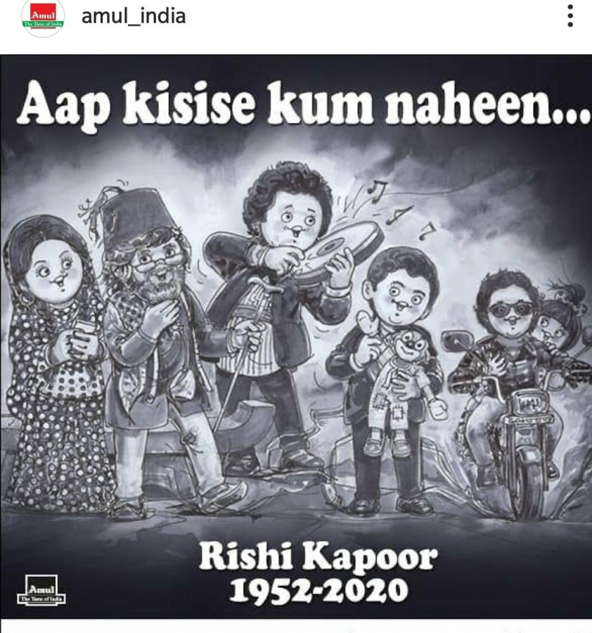 Rishi Kapoor, Irrfan Khan now have Amul ad tributes. by . 
