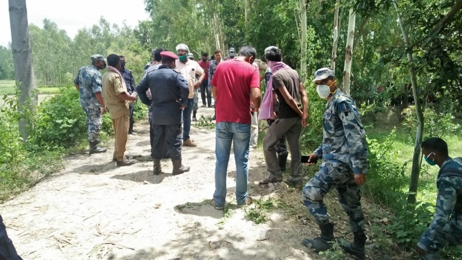 Border tension between India and Nepal. by .