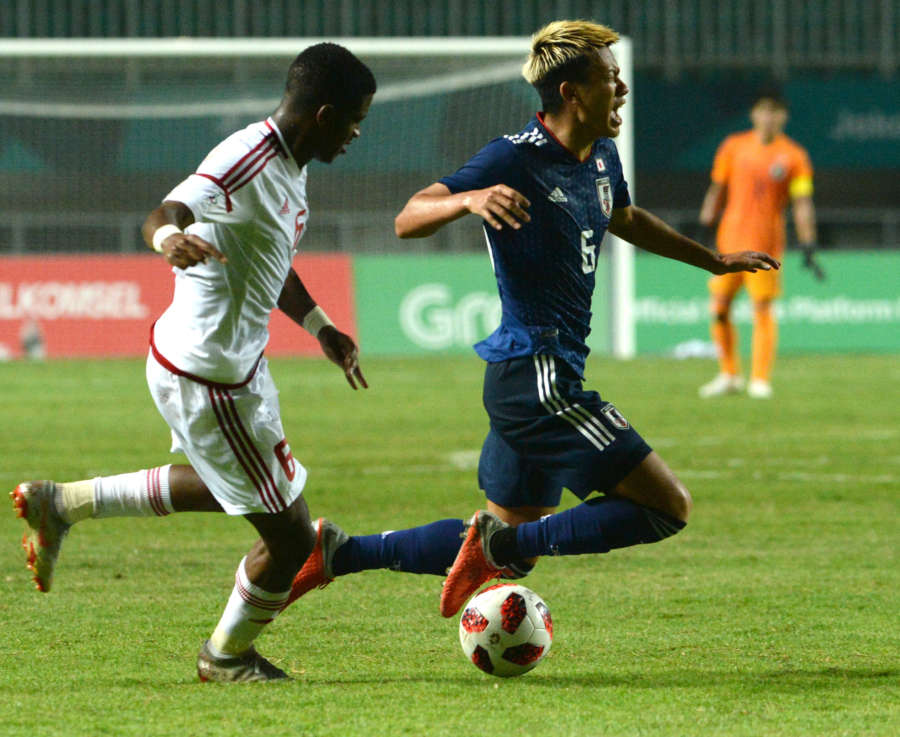 (SP)INDONESIA-BOGOR-ASIAN GAMES-MEN'S FOOTBALL-SEMIFINAL-JAPAN VS UAE by .