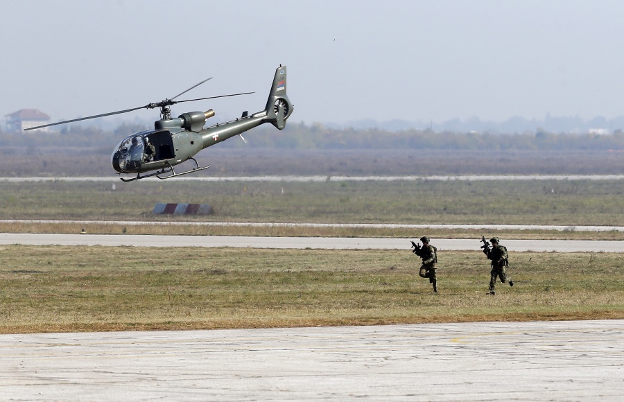 BELGRADE, Oct. 20, 2019 (Xinhua) -- The Serbian military show "Freedom 2019" is held at the military airport Batajnica, in Belgrade, Serbia, Oct. 19, 2019. The military exercise was commemorating the 75th anniversary of the liberation of the Serbian capital from the Nazi German occupation. (Photo by Predrag Milosavljevic/Xinhua/IANS) by .
