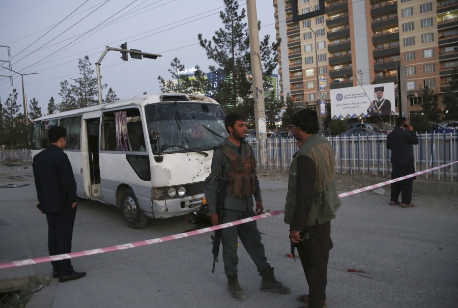 KABUL, Aug. 4, 2019 (Xinhua) -- Afghan security force members inspect the site of a blast in Kabul, capital of Afghanistan, Aug. 4, 2019. At least two people were killed and four others injured as a blast rocked the Afghan capital of Kabul on Sunday, Interior Ministry spokesman Nasrat Rahimi said. (Xinhua/Rahmatullah Alizadah/IANS) by .