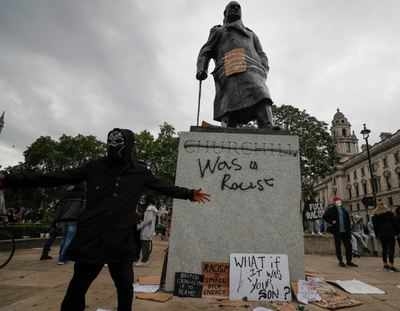 Protests break out in London against police brutality by . 