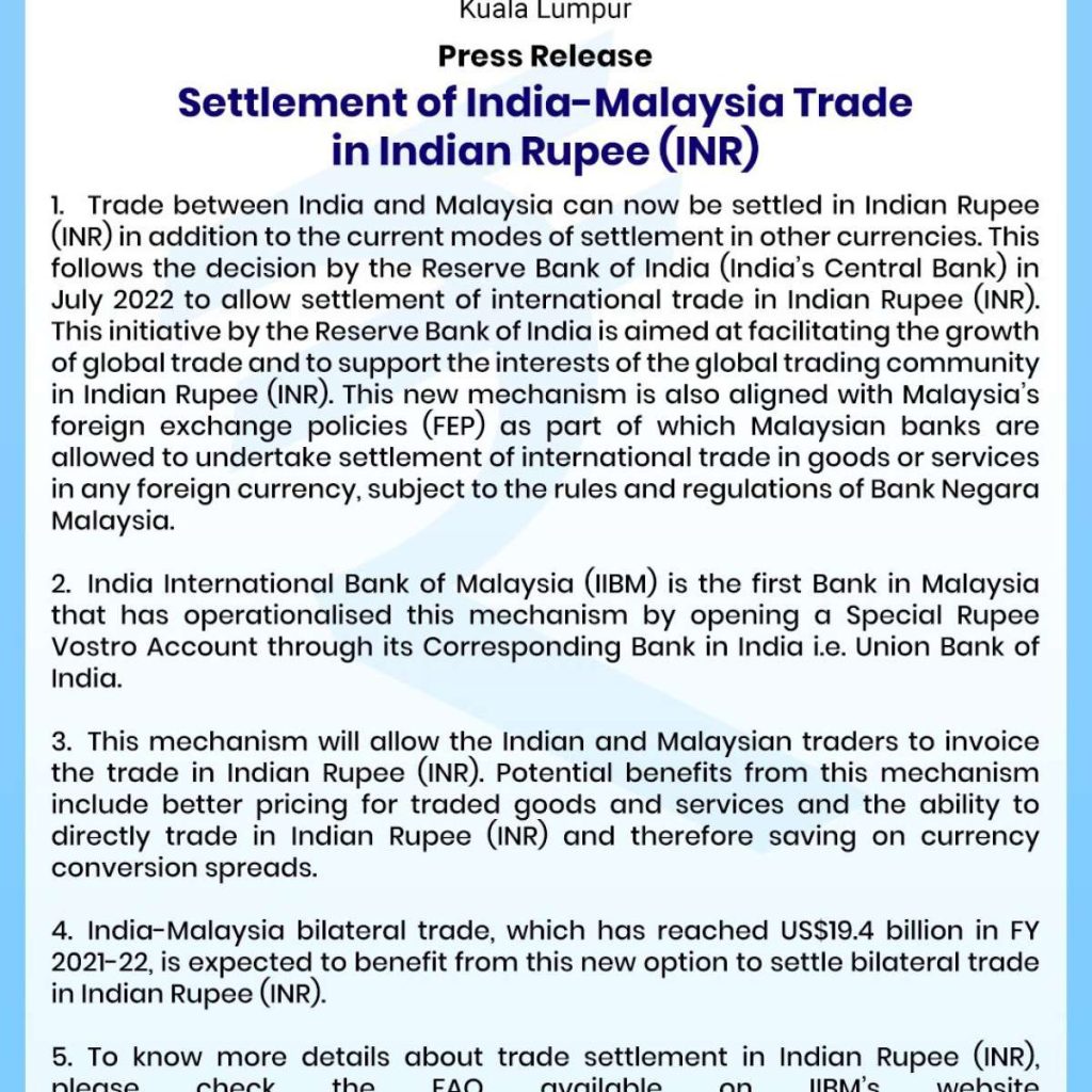 भारत, मलेशिया अब भारतीय रुपये में व्यापार कर सकते हैं |_60.1