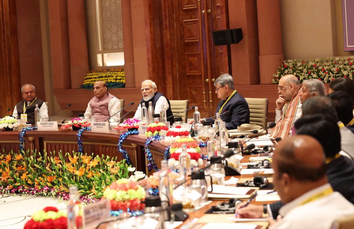 PM chairing the 8th Governing Council Meeting of NITI Aayog, in New Delhi on May 27, 2023.