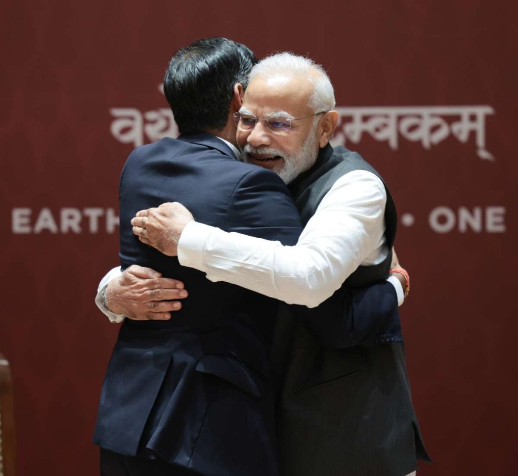Prime Minister Narendra Modi on Saturday held a bilateral meeting with his UK counterpart Rishi Sunak on the sidelines of the G20 Summit being held in the national capital under India's presidency.