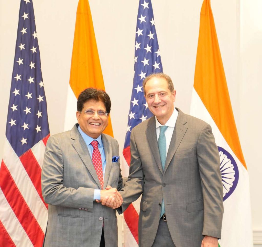 Michel A. Khalaf, President and CEO of MetLife with India's Piyush Goyal