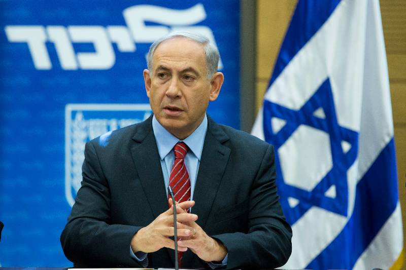 Israeli Prime Minister and Head of the Likud party Benjamin Netanyahu leads a Likud faction meeting at the Knesset (Israeli parliament) in Jerusalem. Israeli lawmakers voted on Wednesday in favor of dissolving the parliament, setting the stage for a snap election on March 17