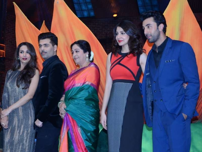 Ranbir Kapoor, Anushka Sharma, KJO and others during a promor