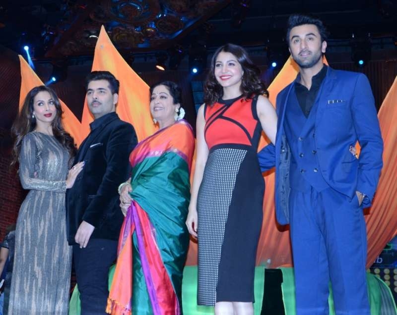 Ranbir Kapoor, Anushka Sharma, KJO and others during a promor