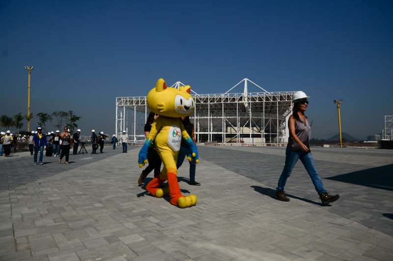  The mascot of the Olympic Games in Rio 2016, Vinicius, makes a tour at the Olympic Park in Barra Tijuca, in Rio de Janeiro, Brazil