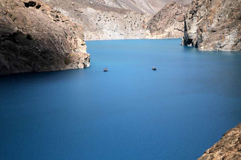 Photo  shows the scenery of Attabad Lake in northern Pakistan's Hunza.