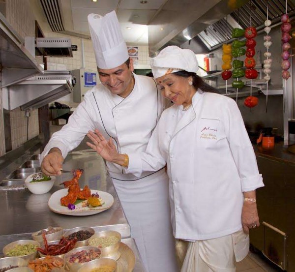 Asha Bhosle with her corporate chef Ashwani Rangta