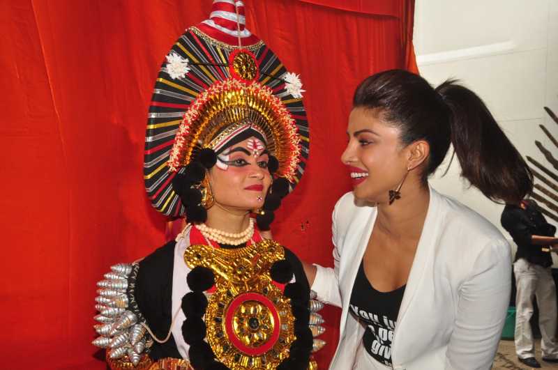 Actor Priyanka Chopra on the sets of Jhalak Dikhhla Jaa 7 during the promotion of film Mary Kom, in Mumbai, on Aug. 19, 2014. (Photo: IANS)