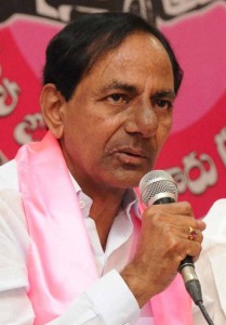 Hyderabad: Telangana Chief Minister and TRS leader K Chandrasekhar Rao addresses during a party programme in Hyderabad, on May 19, 2016. (Photo: IANS)