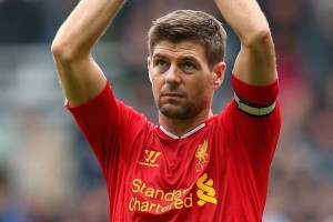 NEWCASTLE UPON TYNE, ENGLAND - OCTOBER 19:  Steven Gerrard of Liverpool thanks the support after  the Barclays Premier League match between Newcastle United and Liverpool at St James' Park on October 19, 2013 in Newcastle upon Tyne, England.  (Photo by Julian Finney/Getty Images)