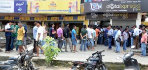 People queue-up outside a store to buy Reliance Jio SIM cards in Guwahati (Photo: IANS)