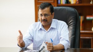 New Delhi: Delhi Chief Minister Arvind Kejriwal addresses first digital press briefing on COVID-19, on March 21, 2020. (Photo: IANS)