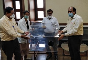 Bengaluru: One of the aerosol boxes made at Kanpur division of the state-run HAL for protecting doctors treating Corona virus patients. (Photo: IANS)